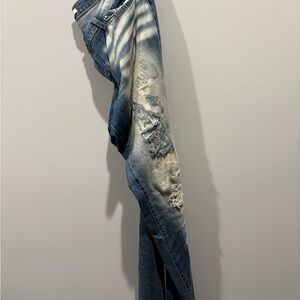 KanCan Women's Straight Leg Jeans - Distressed Blue